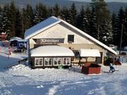Ski hut at the base station.