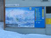 Piste map at the mountain station showing real-time information about open slopes and lifts