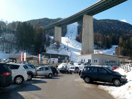 Wipptal: access to ski resorts and parking at ski resorts – Access, Parking Bergeralm – Steinach am Brenner