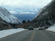 Little Cottonwood Canyon with the Salt Lake City region in the background