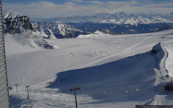 Biggest height difference in the Lake Geneva Region – ski resort Glacier 3000 – Les Diablerets