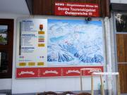Piste map showing operating information at the base station