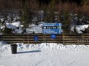 Slope signposting in the ski resort of Mt. Norquay