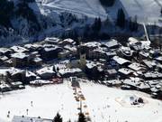 View of Saalbach and the directly linked slopes