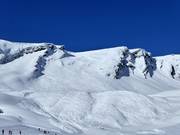 Powder slopes in the ski resort of First