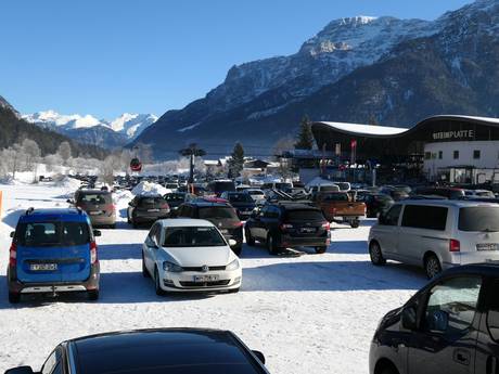 Chiemgau Alps: access to ski resorts and parking at ski resorts – Access, Parking Steinplatte-Winklmoosalm – Waidring/Reit im Winkl