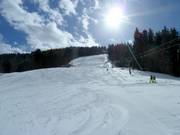 The difficult slope in the Tirolina ski resort
