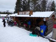 Barbecue area in the ski resort