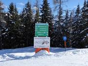 Slope signposting in the ski resort of Wildkogel