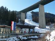 Entrance to the ski resort under the Brennerautobahn motorway