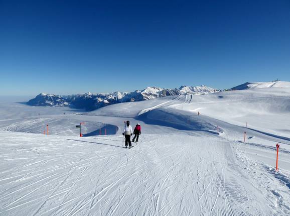Start of the slopes at the Pizolhütte
