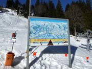 Piste map in the ski resort