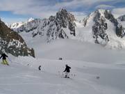 Beginning of the glacier run on Grands Montent