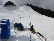 Mountain station practice lift - ski school tow rope