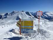 Sign-posting in the glacier ski resort