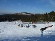 View of the ski slope and the toboggan run