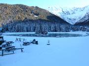 Reservoir for snow-making in Ponte di Legno
