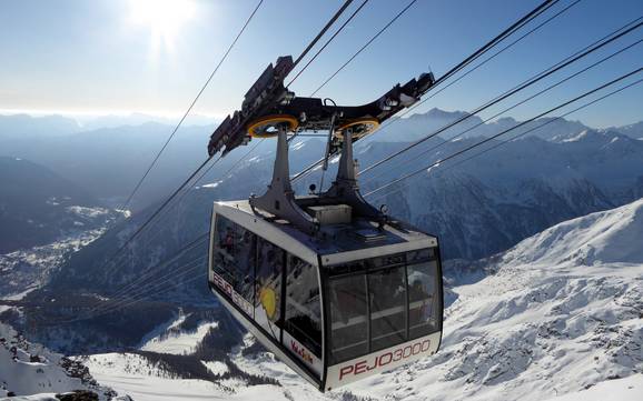 Highest base station in the Val di Sole (Sole Valley) – ski resort Pejo 3000