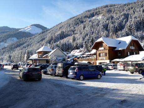Rottenmann und Wölz Tauern: access to ski resorts and parking at ski resorts – Access, Parking Riesneralm – Donnersbachwald