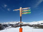 Directional sign on the slopes