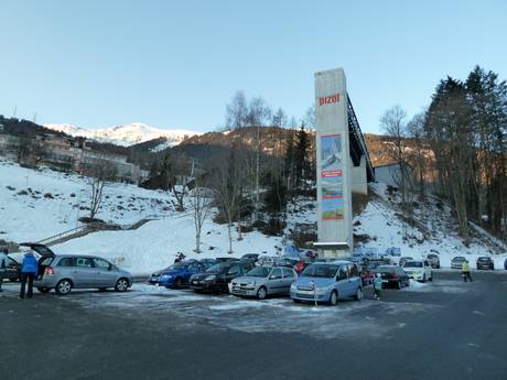 Heidiland: access to ski resorts and parking at ski resorts – Access, Parking Pizol – Bad Ragaz/Wangs