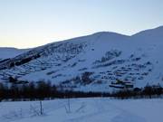 Myrkdalen ski resort in the evening