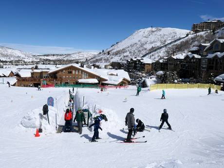 Ski school and practice area at the base station
