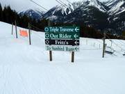 Slope sign-posting in the Panorama ski resort