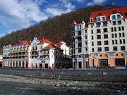 The Tulipp Inn (left) was the first hotel opened in Rosa Khutor