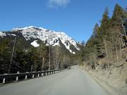 Mountain road to the ski resort of Mt. Norquay