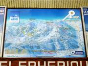 Trail map at the base station of the Teleriou aerial tramway