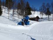 Efficient snow cannons in the ski resort of Geilo