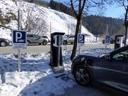 Electric vehicle charging station at the Schatzbergbahn lift
