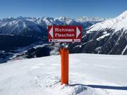 Slope signposting in the ski resort of Bellwald
