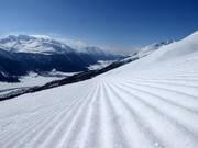 Perfect slope preparation in the ski resort of Zuoz