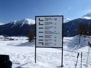 Signposting in the ski resort of Zuoz