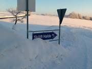 Directional sign to the Halde ski area