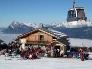 Typical hut in the Grand Massif ski resort