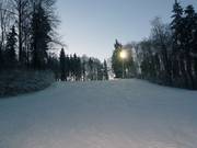Night skiing slope