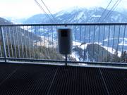 Garbage can at the mountain station of the cable car lift