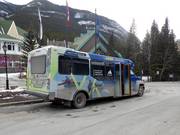 Shuttle bus from Banff to the ski resort of Mt. Norquay