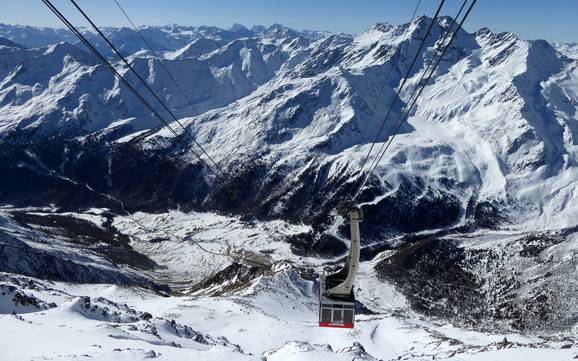 Highest base station in South Tyrol (Südtirol) – ski resort Val Senales Glacier (Schnalstaler Gletscher)