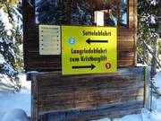 Slope sign-posting in the ski resort