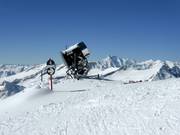 Snow cannon with the Grossglockner in the background