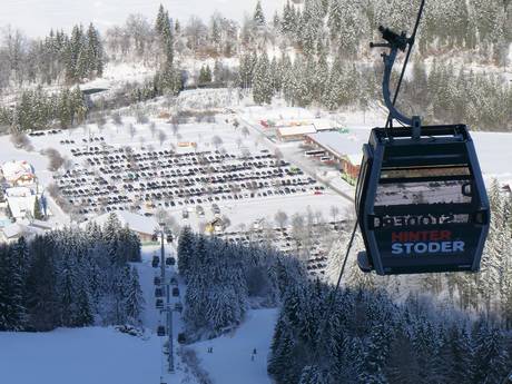 Totes Gebirge: access to ski resorts and parking at ski resorts – Access, Parking Hinterstoder – Höss