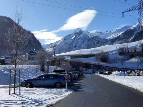 Glockner Group: access to ski resorts and parking at ski resorts – Access, Parking Kitzsteinhorn/Maiskogel – Kaprun