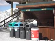 Separation of garbage in the center of the ski resort