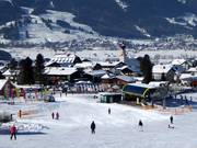 The ski resort stretches down to the village of Ehrwald at the Sonnenhang Sunracer