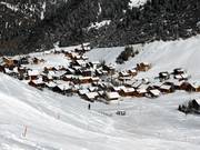 Ski slopes lead into the village of Malbun
