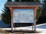 Trail map in the ski resort of Les Gets